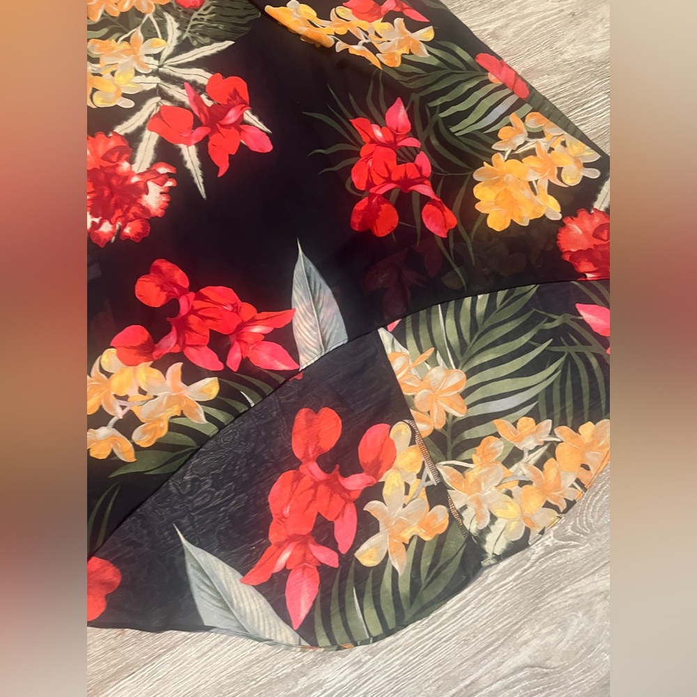 Apt. 9 High Low Floral Dress - Navy and Orange - Picture 12 of 13